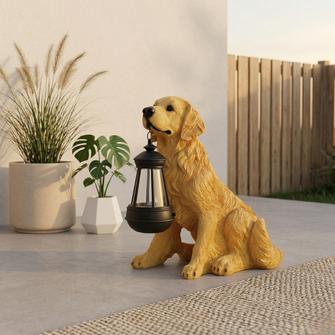 Solar Puppy Garden Ornament