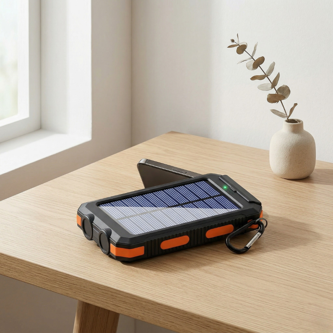 Solar Power Bank with LED Light