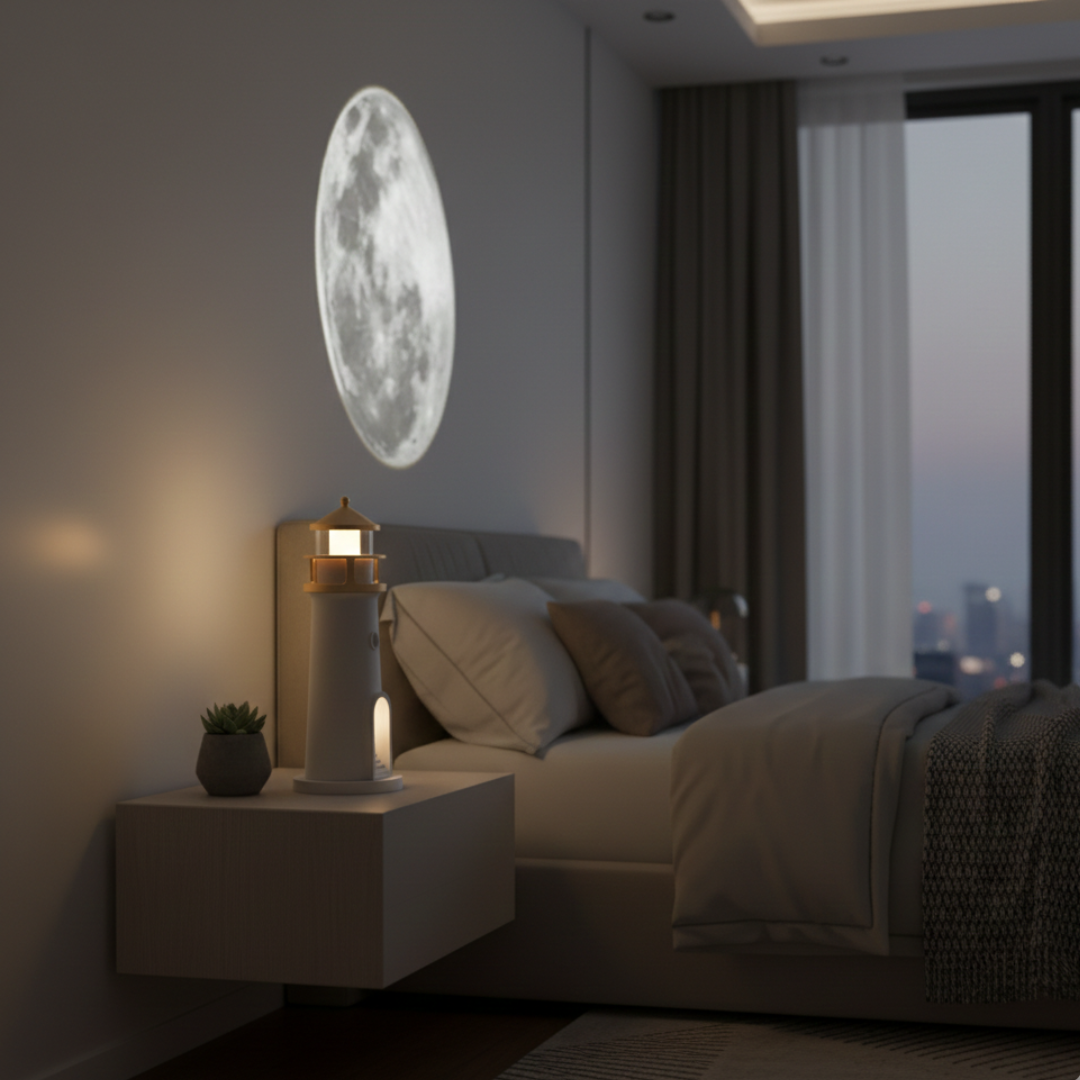 Projection Night Light with Bluetooth Speaker – LED Ambient Lamp for Bedroom, Relaxation & Sleep