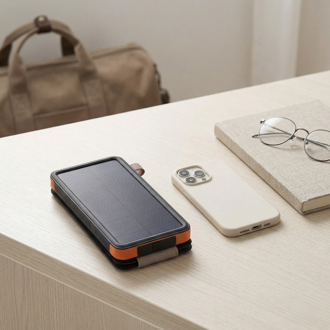 Solar Power Bank with Flashlight