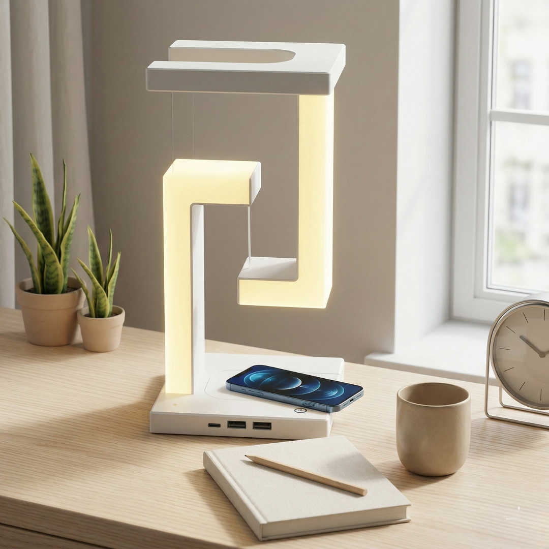 Floating Desk Lamp with Wireless Charging