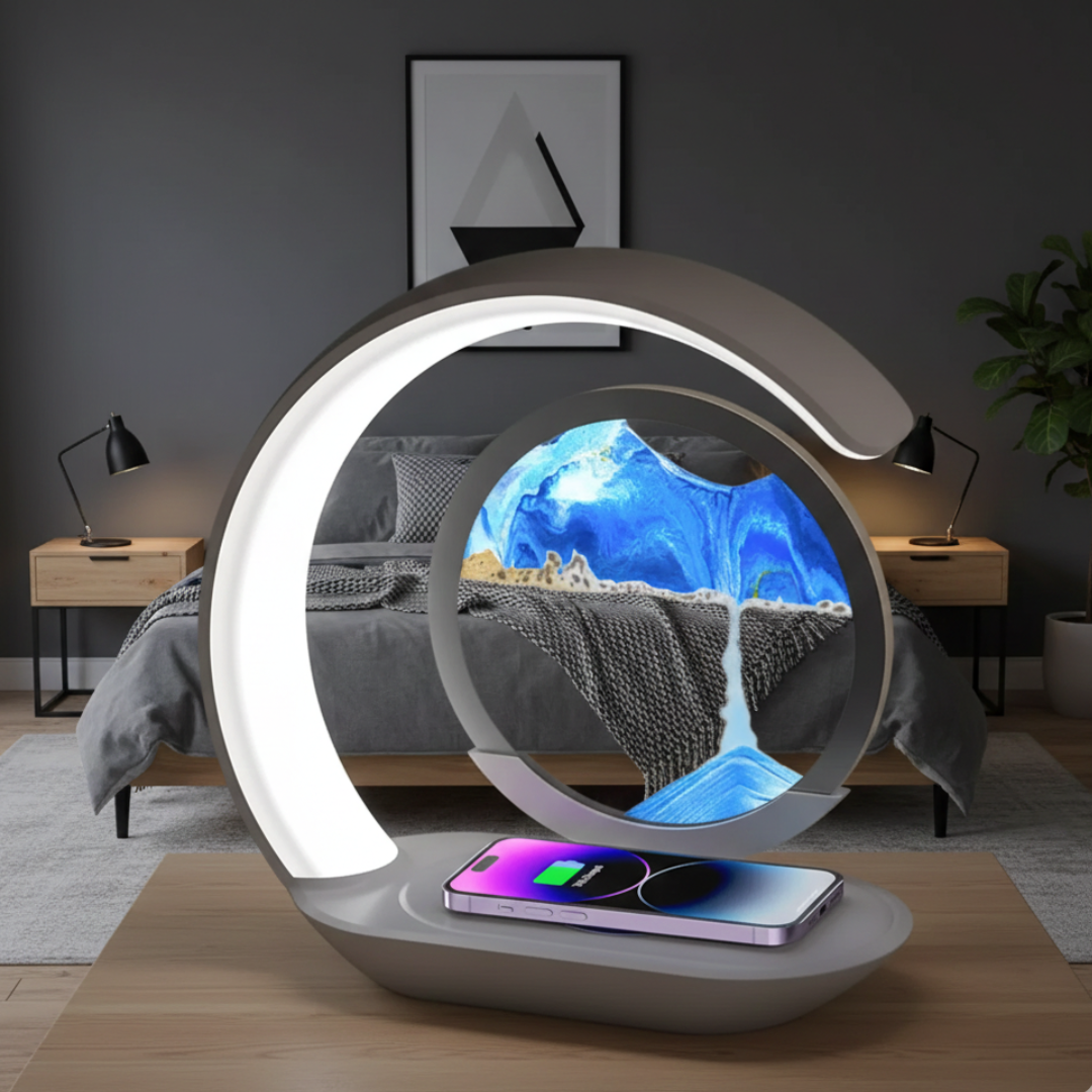 Hourglass LED Table Lamp with Wireless Charging