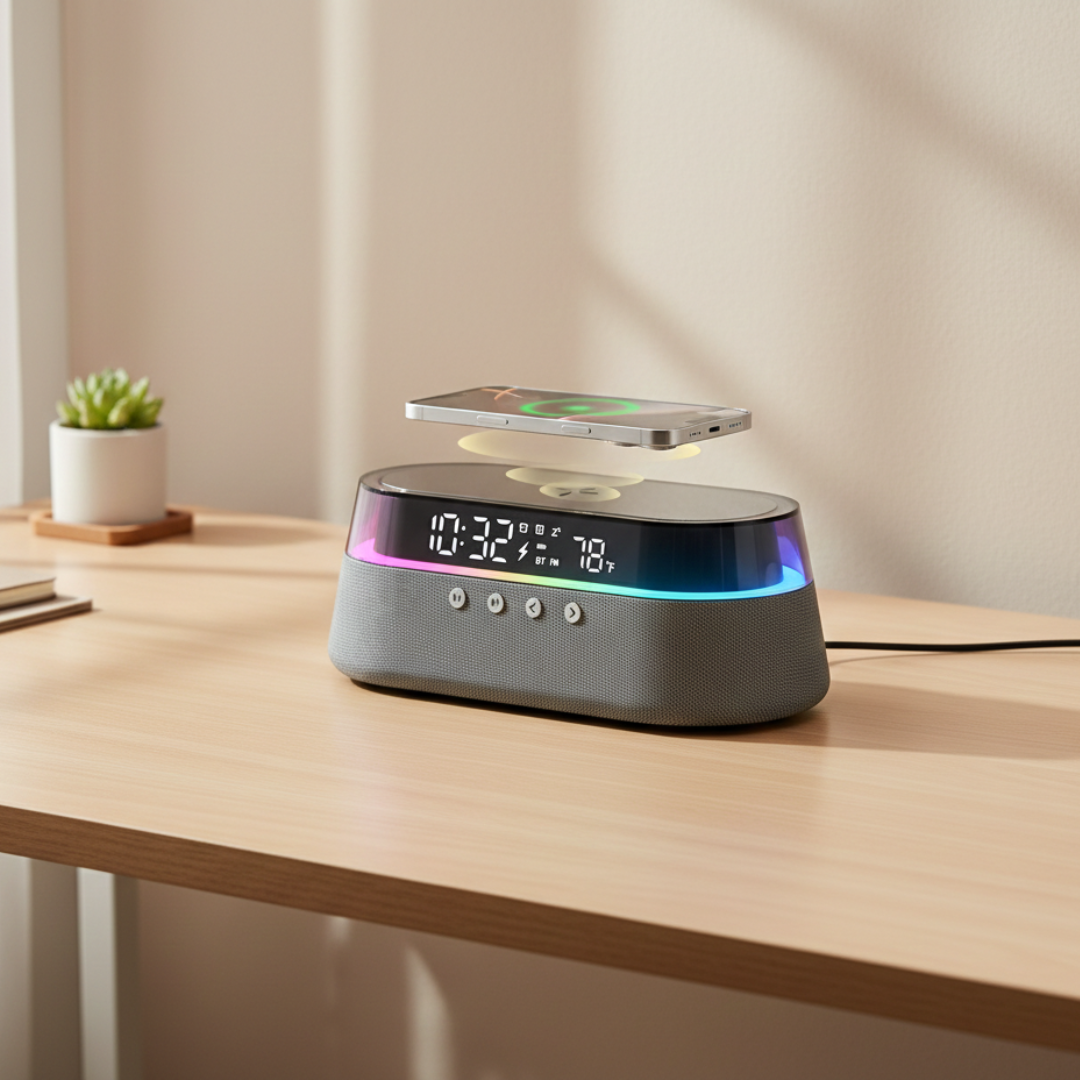 Smart Alarm Clock with Bluetooth Speaker
