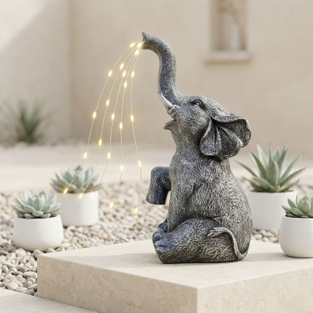 Solar Elephant Garden Ornament