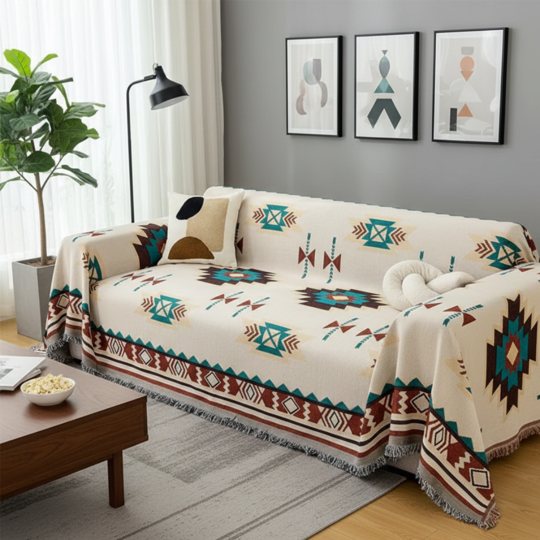 Boho Woven Couch Cover