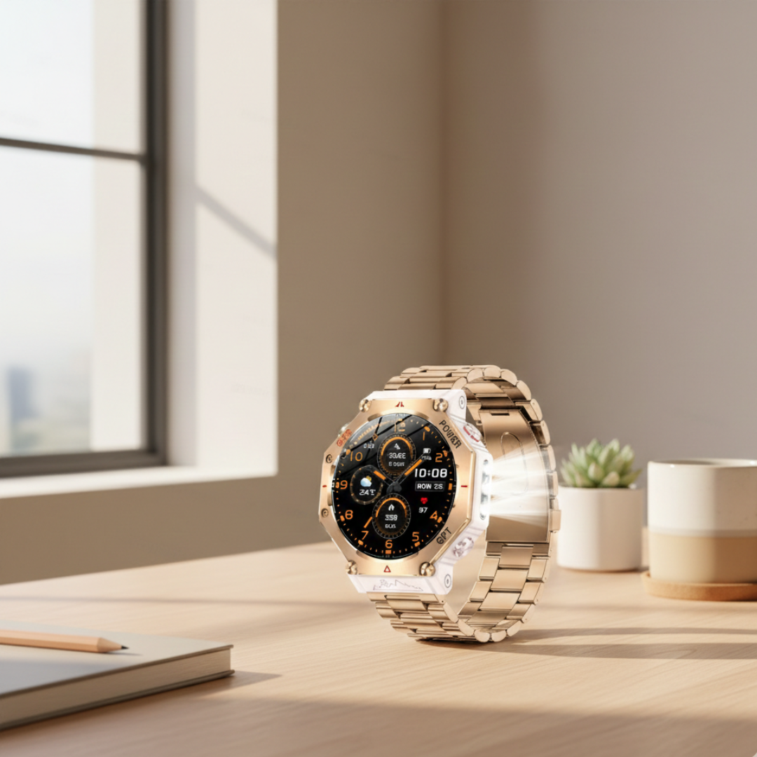 AMOLED GPS Smartwatch – Waterproof Outdoor Watch with Compass & Altimeter
