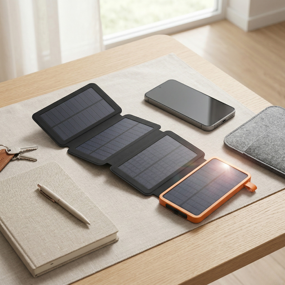 Solar Power Bank with Flashlight