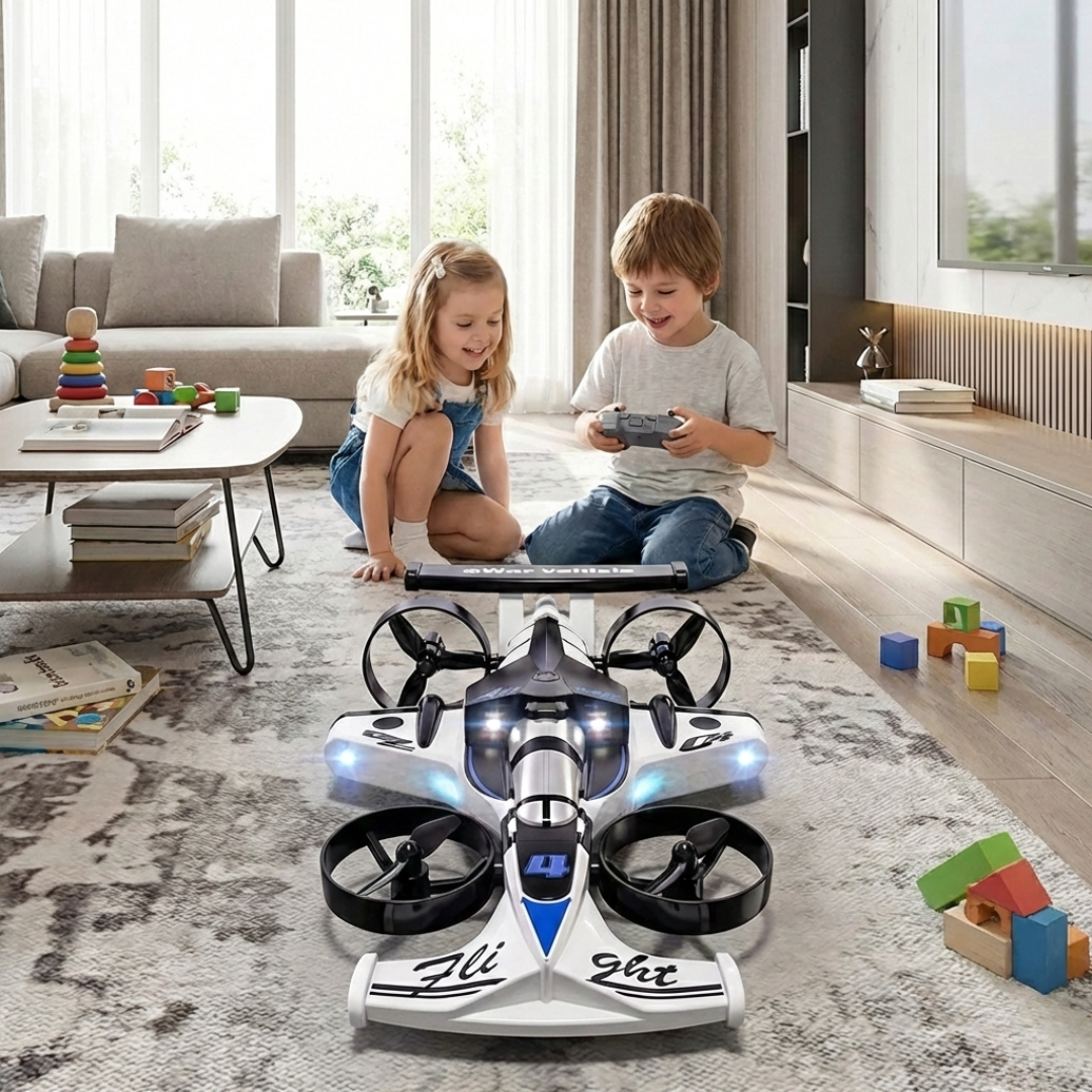 2-in-1 RC Stunt Car & Drone – 360° Rotating Remote Control Vehicle