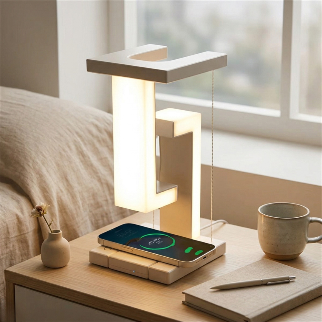 Floating Desk Lamp with Wireless Charging