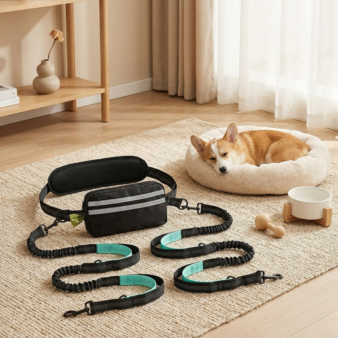 Hands-Free Dog Leash with Pouch