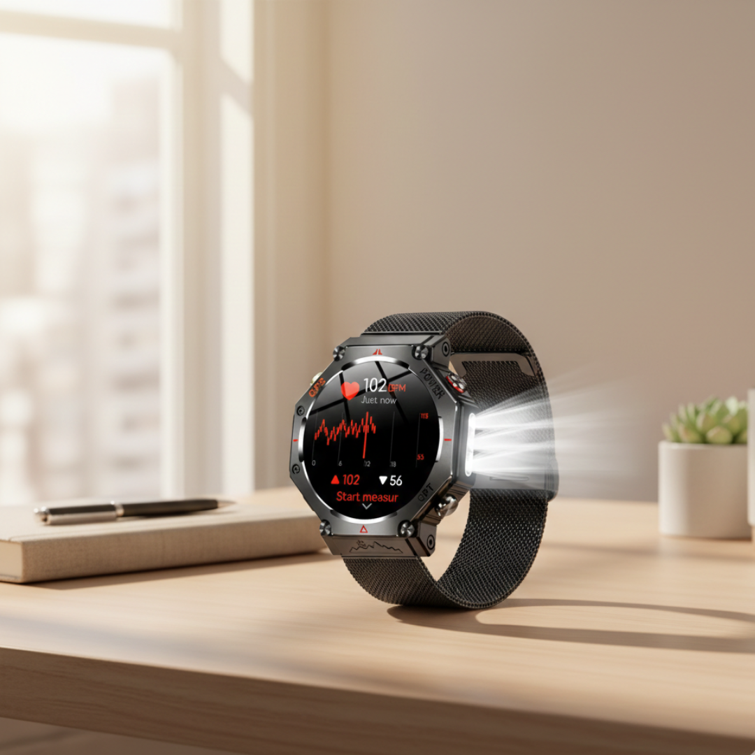 AMOLED GPS Smartwatch – Waterproof Outdoor Watch with Compass & Altimeter