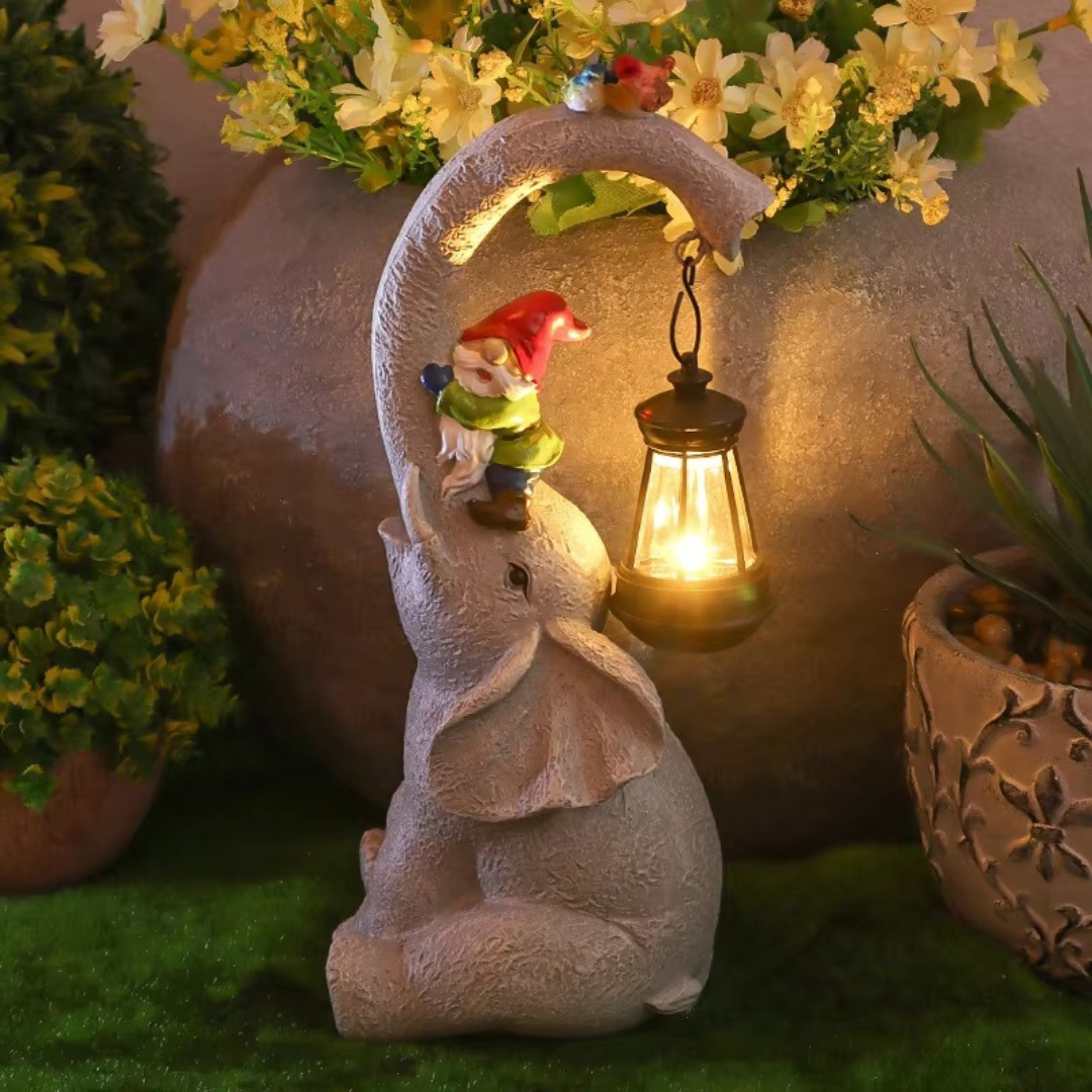 Solar Elephant Garden Lantern