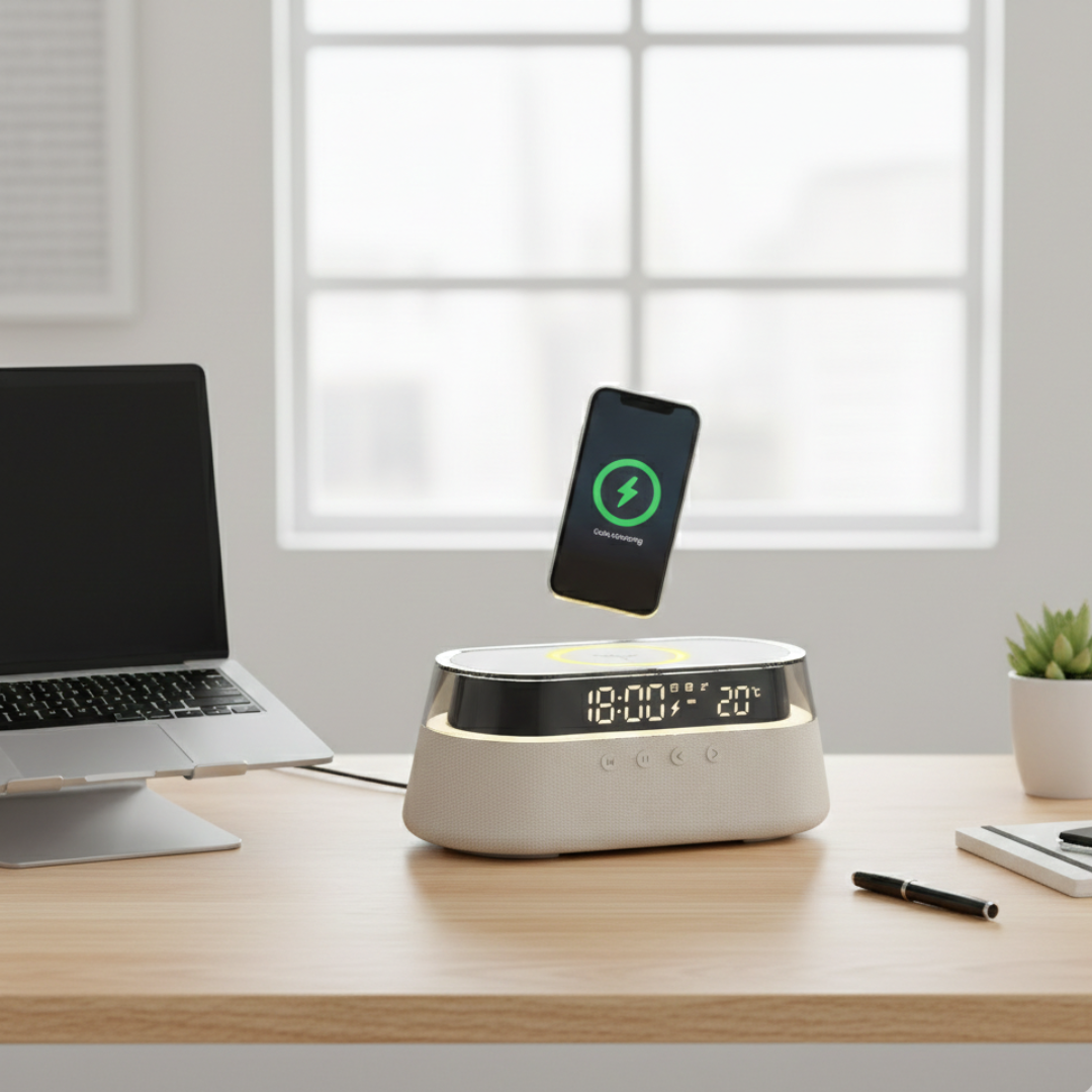 Smart Alarm Clock with Bluetooth Speaker