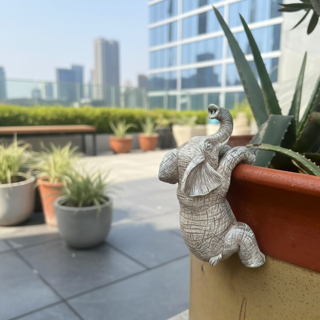 Elephant Climbing Wall Sculpture