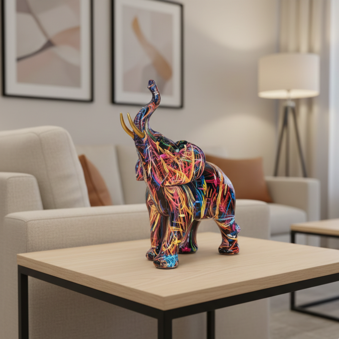 Colorful Elephant Art Sculpture