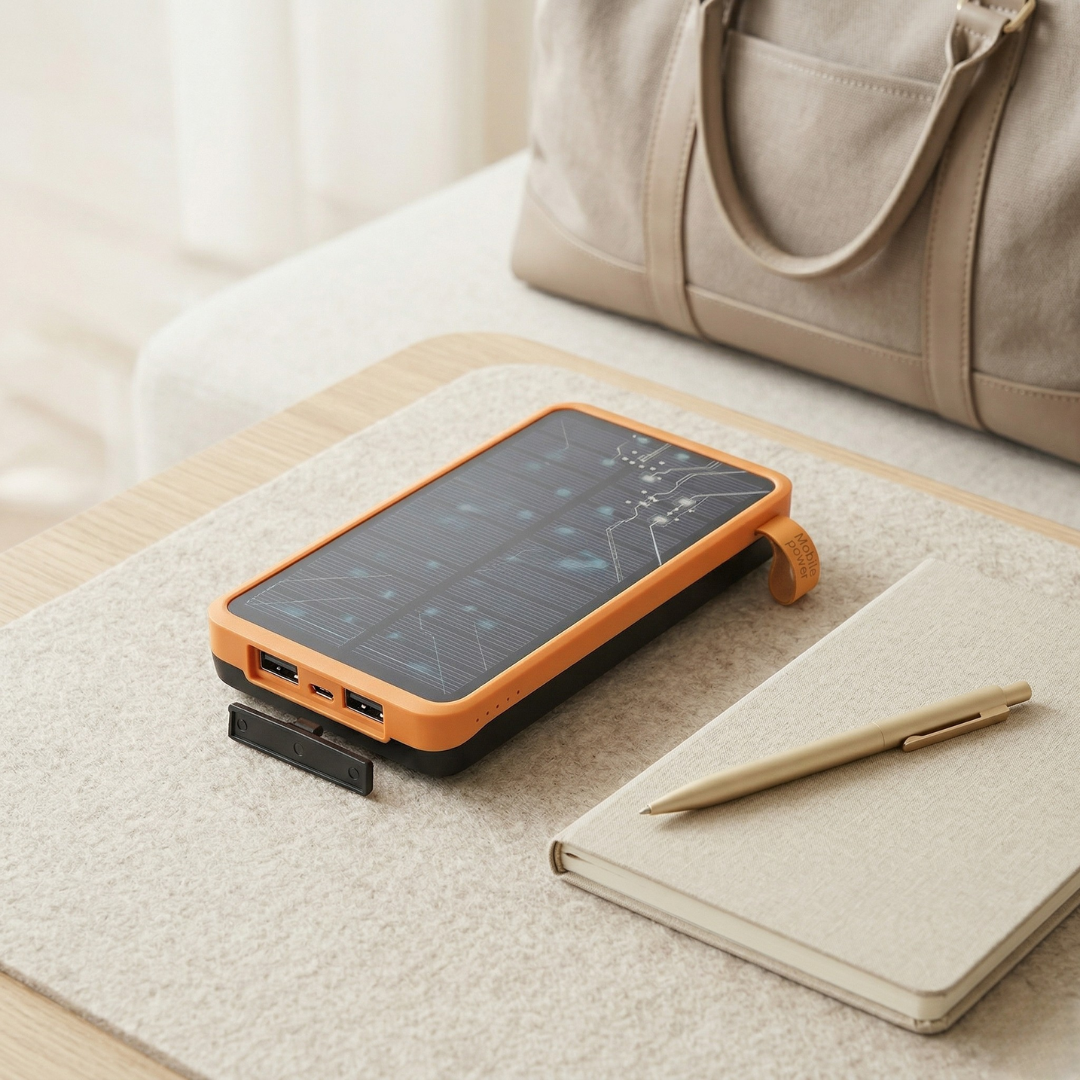 Solar Power Bank with Flashlight