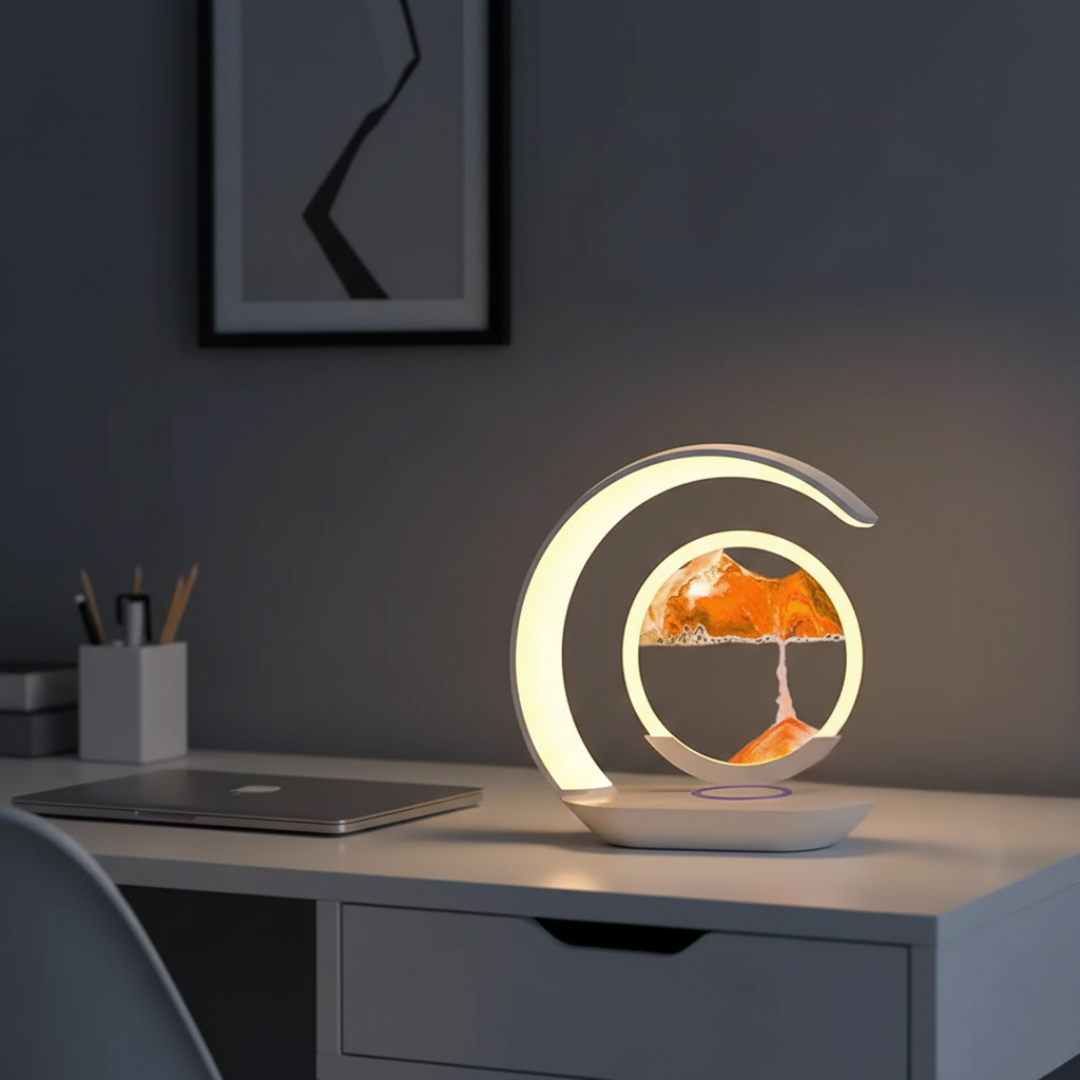 Hourglass LED Table Lamp with Wireless Charging