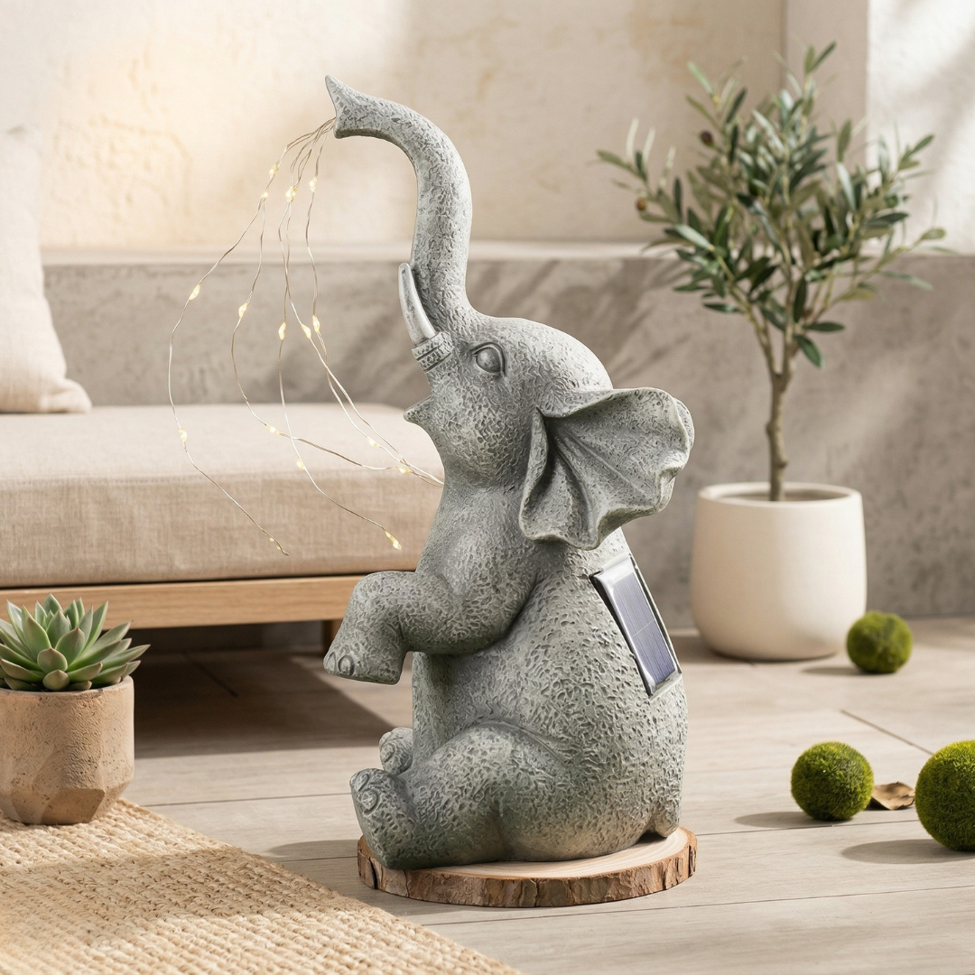 Solar Elephant Garden Ornament