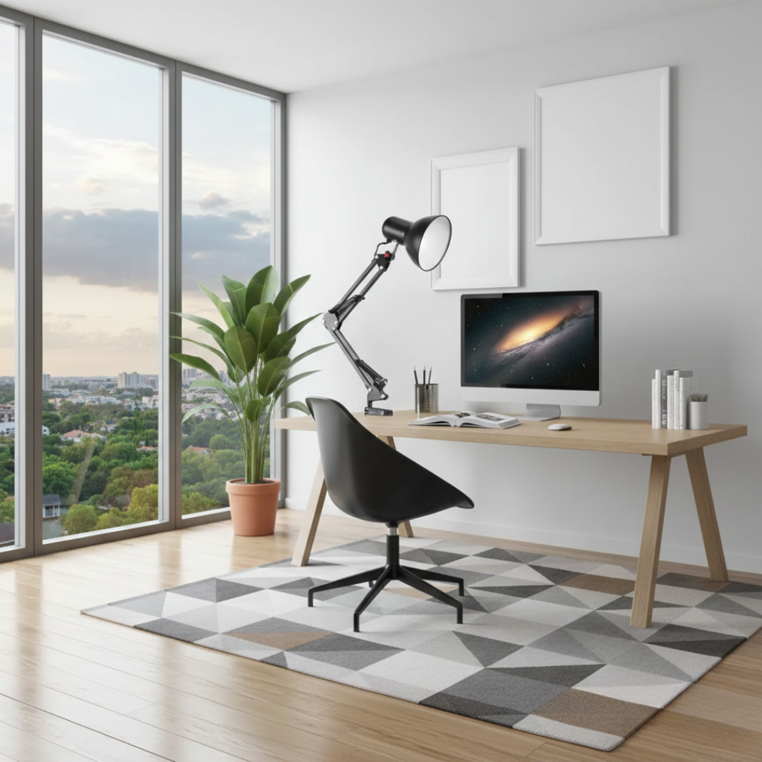 Adjustable Desk Lamp with Swing Arm – Modern Table Lamp for Office, Study & Bedroom