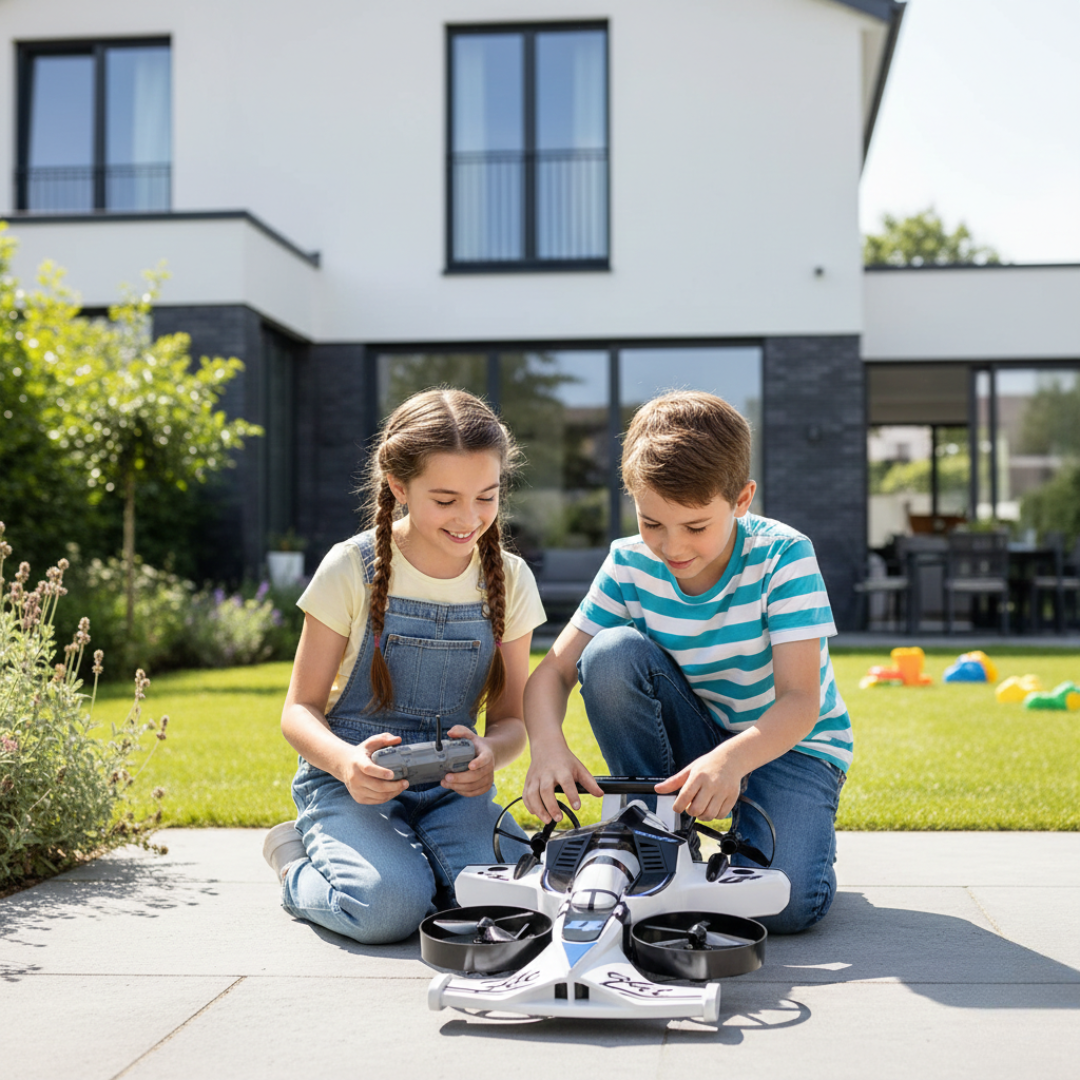 2-in-1 RC Stunt Car & Drone – 360° Rotating Remote Control Vehicle