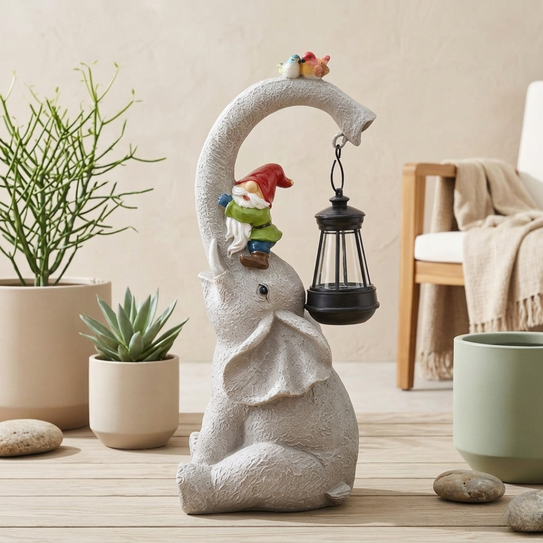 Solar Elephant Garden Lantern
