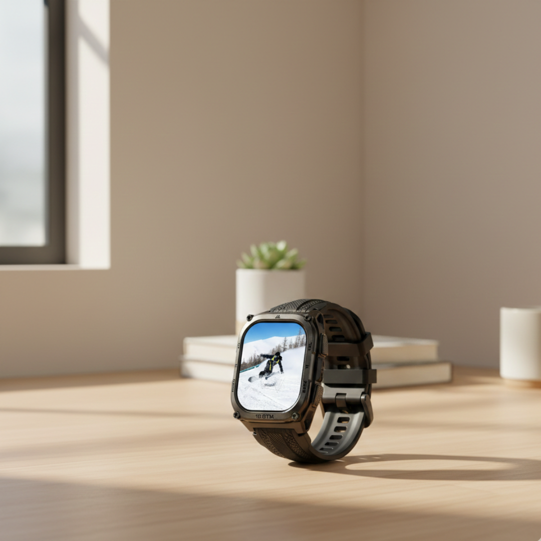 Military GPS Smartwatch – Rugged Outdoor Watch with AMOLED Display
