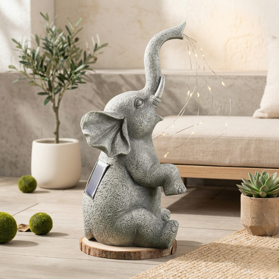 Solar Elephant Garden Ornament