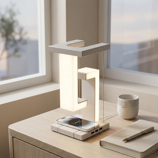 Floating Desk Lamp with Wireless Charging