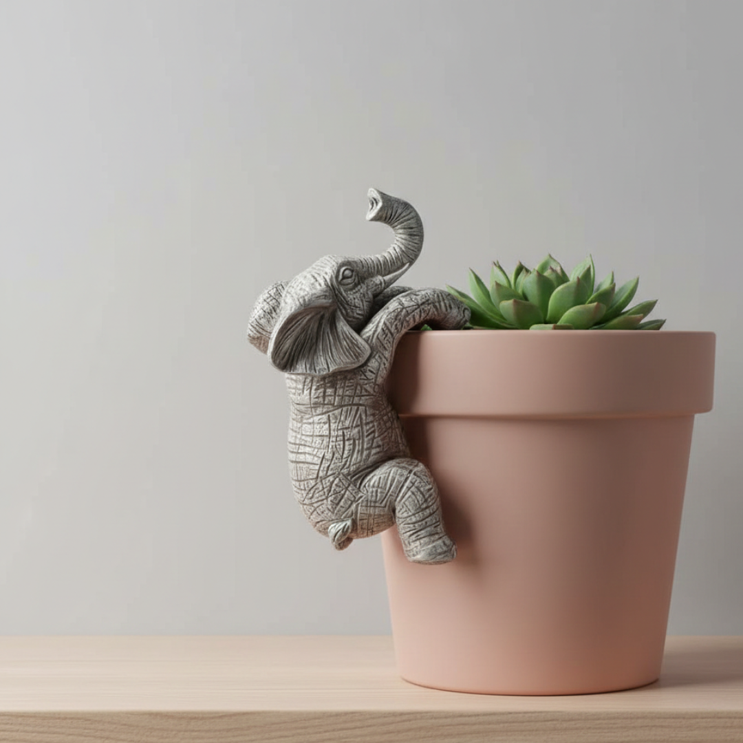 Elephant Climbing Wall Sculpture