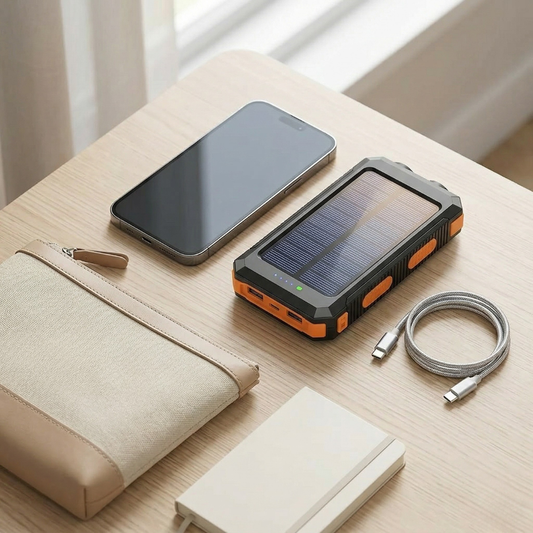 Solar Power Bank with LED Light