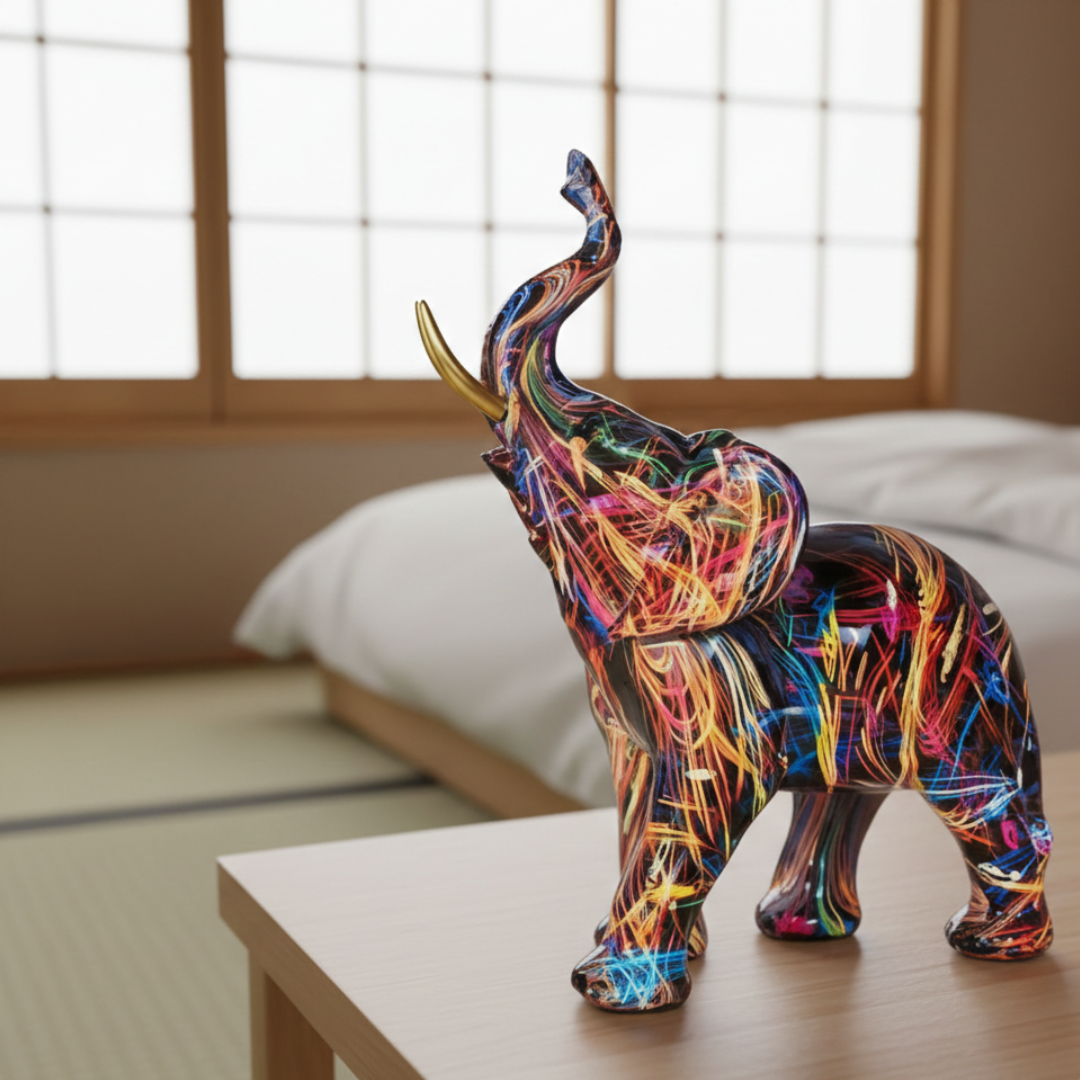Colorful Elephant Art Sculpture