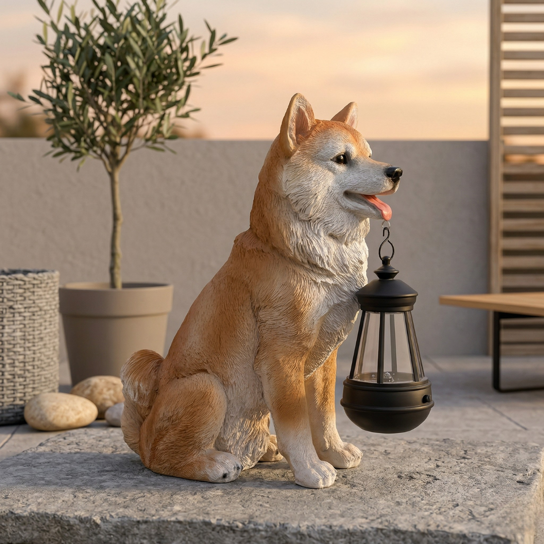 Solar Puppy Garden Ornament
