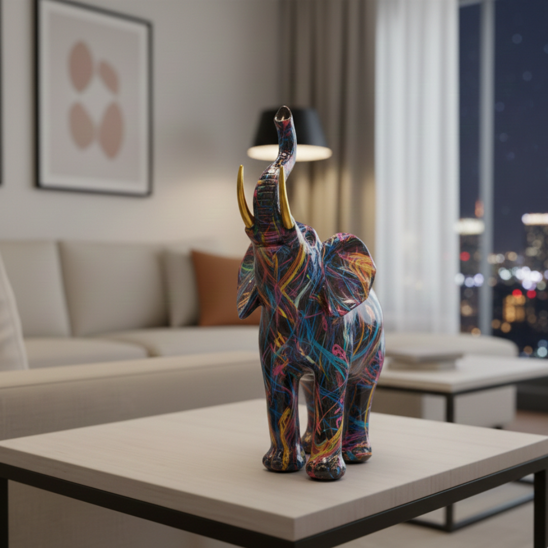 Colorful Elephant Art Sculpture