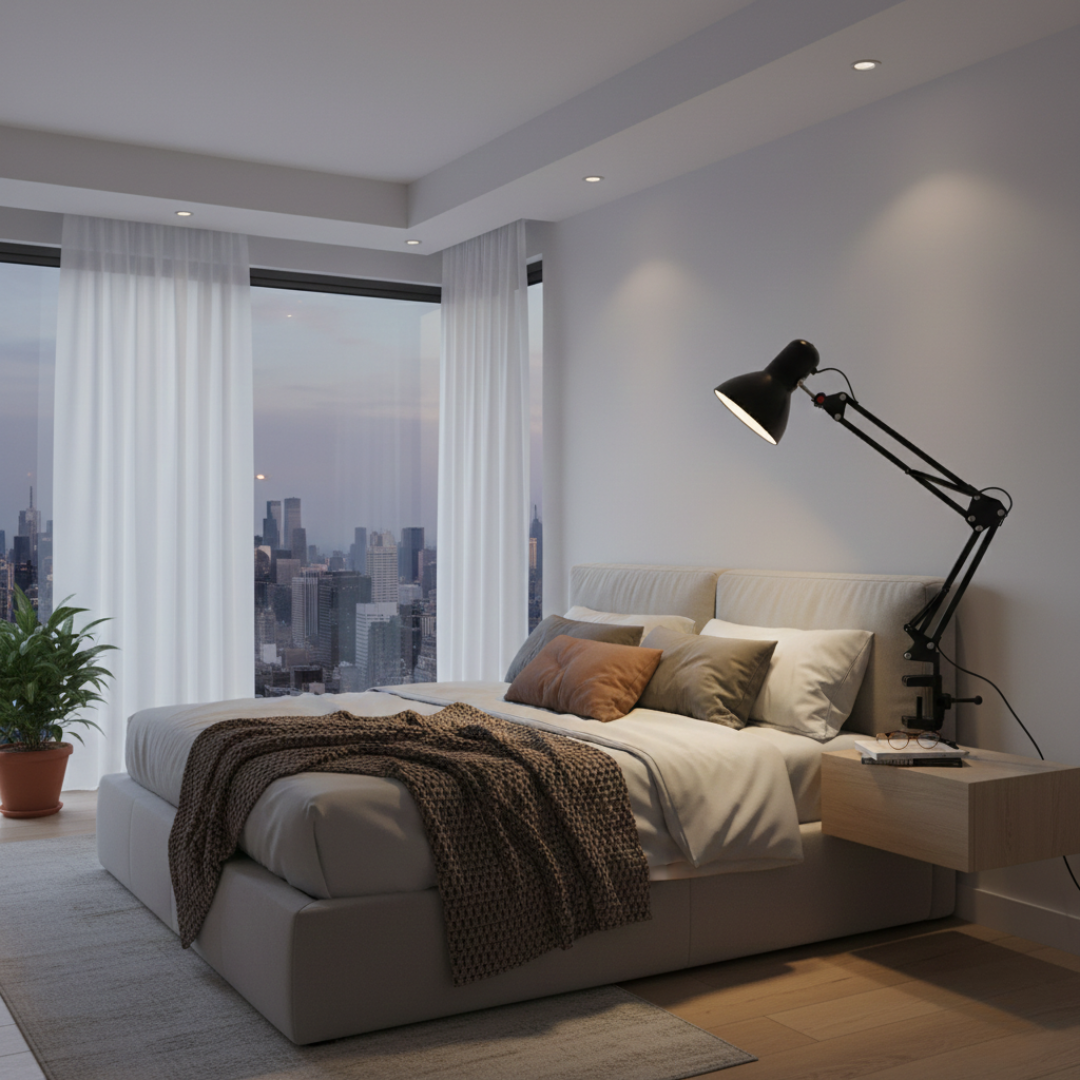 Adjustable Desk Lamp with Swing Arm – Modern Table Lamp for Office, Study & Bedroom
