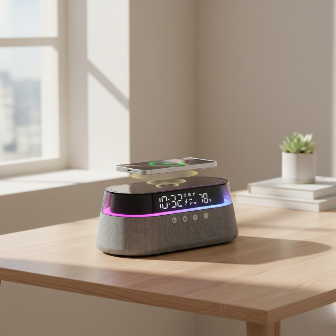 Smart Alarm Clock with Bluetooth Speaker