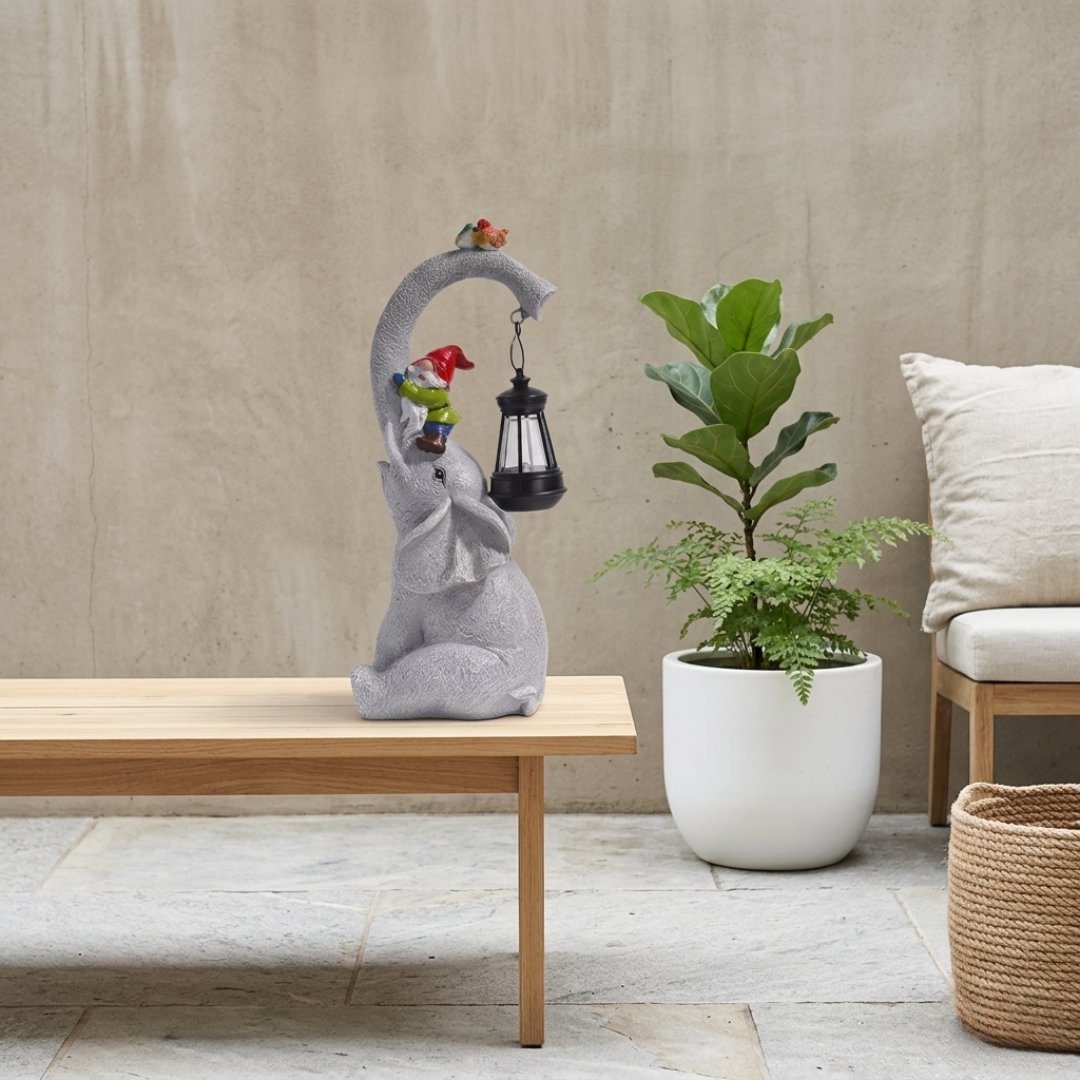 Solar Elephant Garden Lantern