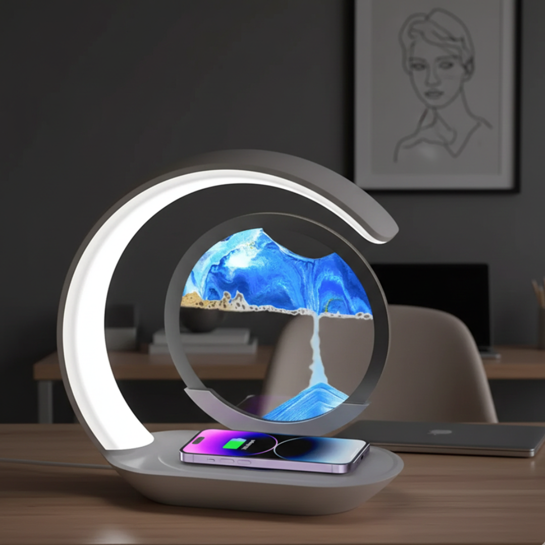 Hourglass LED Table Lamp with Wireless Charging
