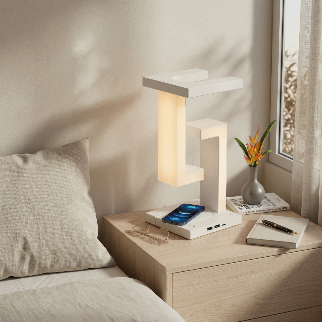Floating Desk Lamp with Wireless Charging
