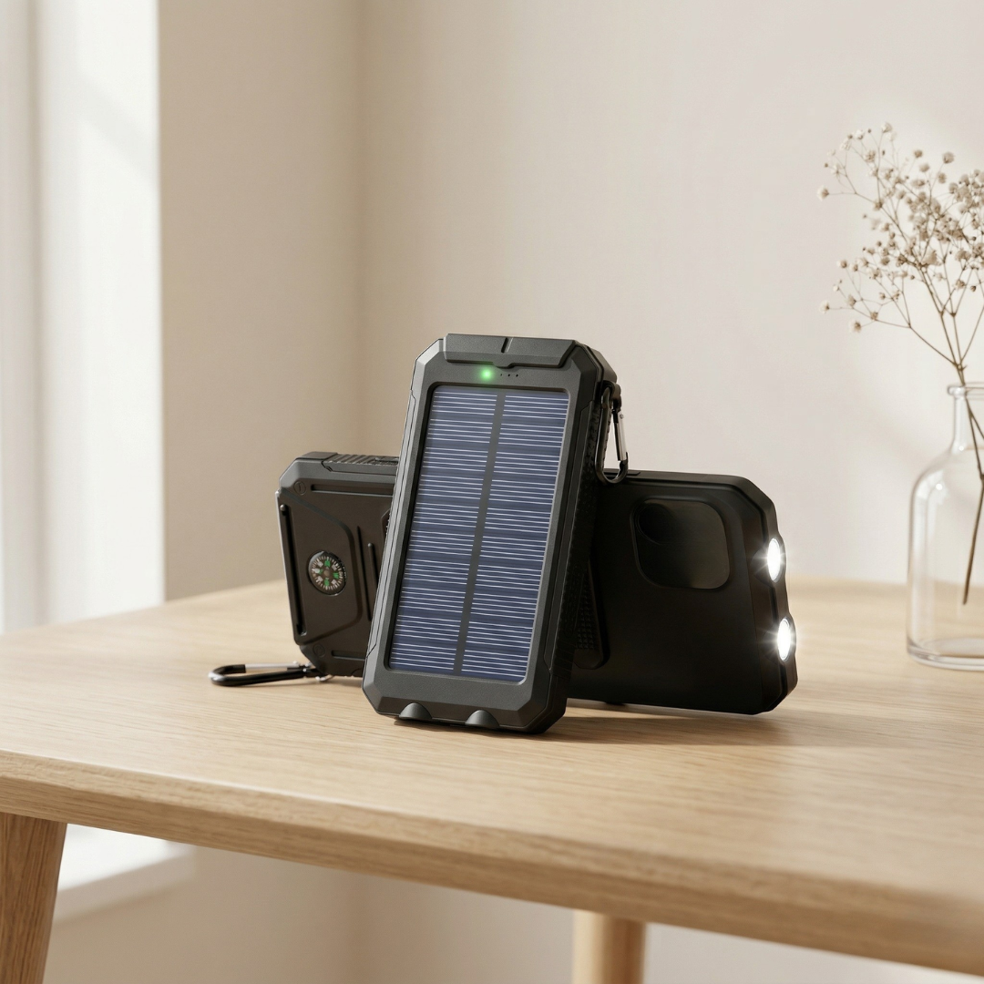 Solar Power Bank with LED Light