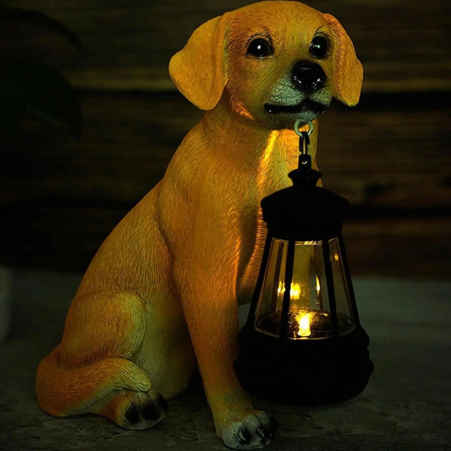 Solar Dog Garden Statue