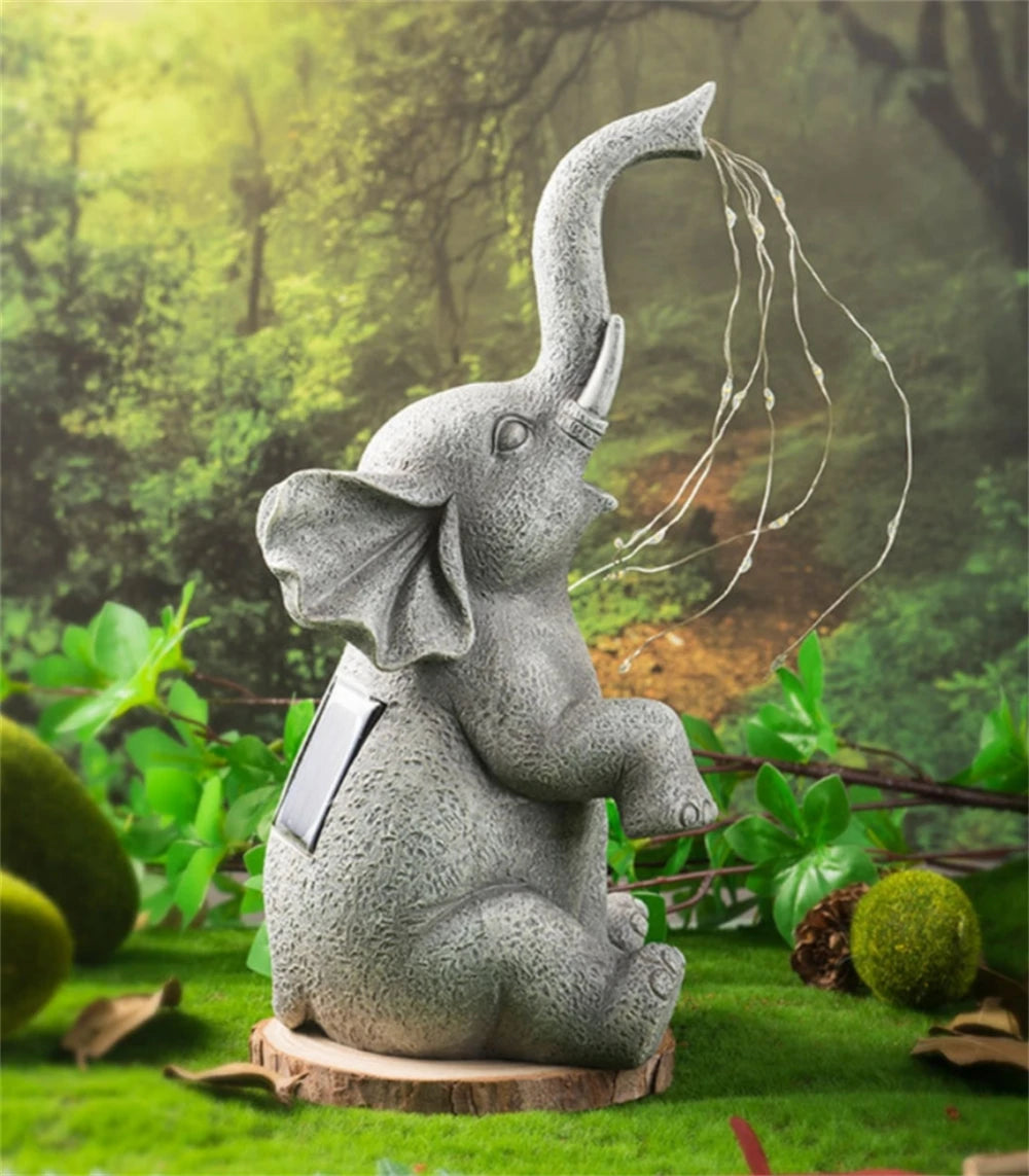 Solar Elephant Garden Ornament