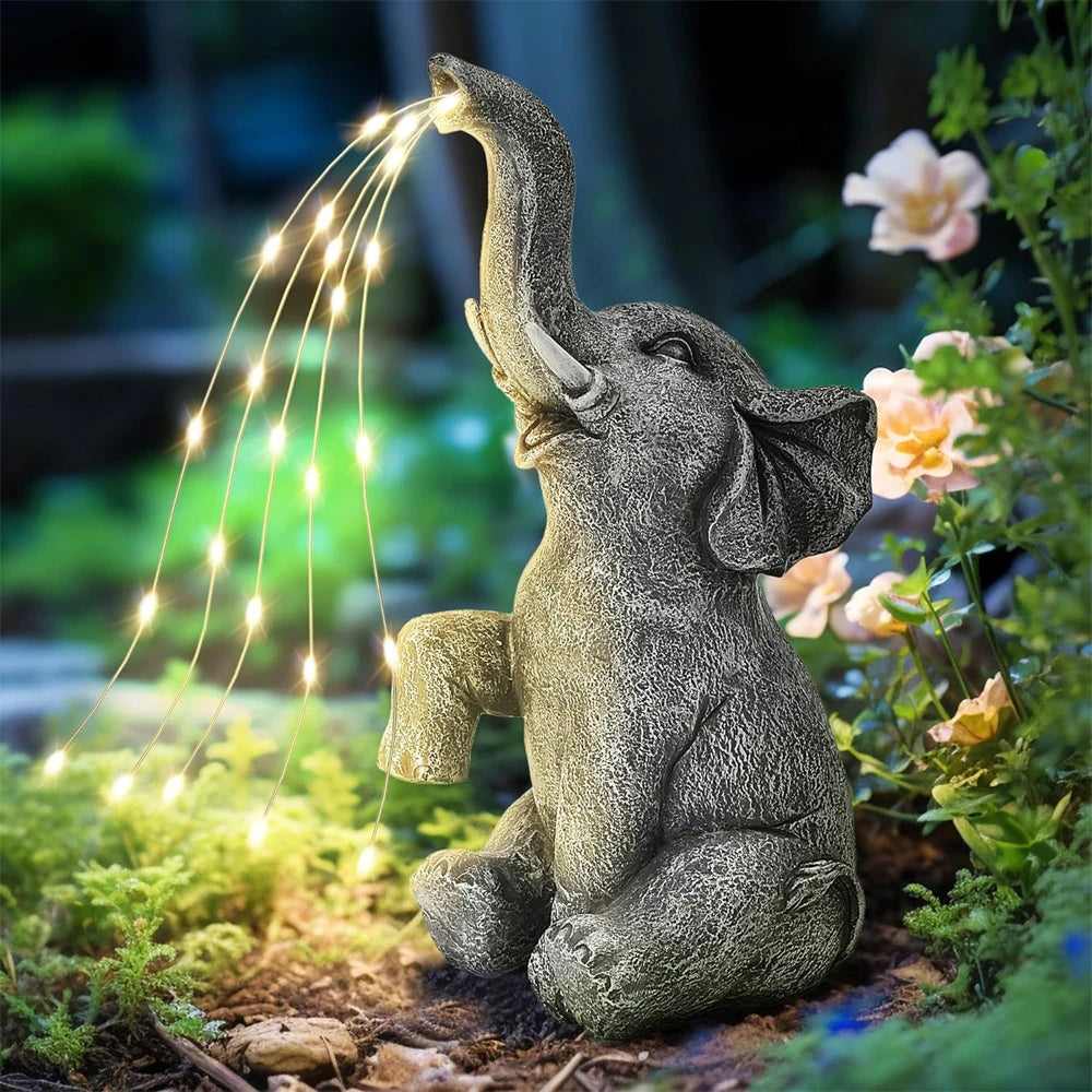 Solar Elephant Garden Ornament