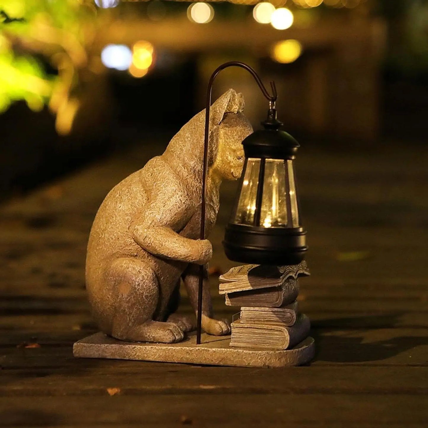 Cat Garden Statue with Solar Light