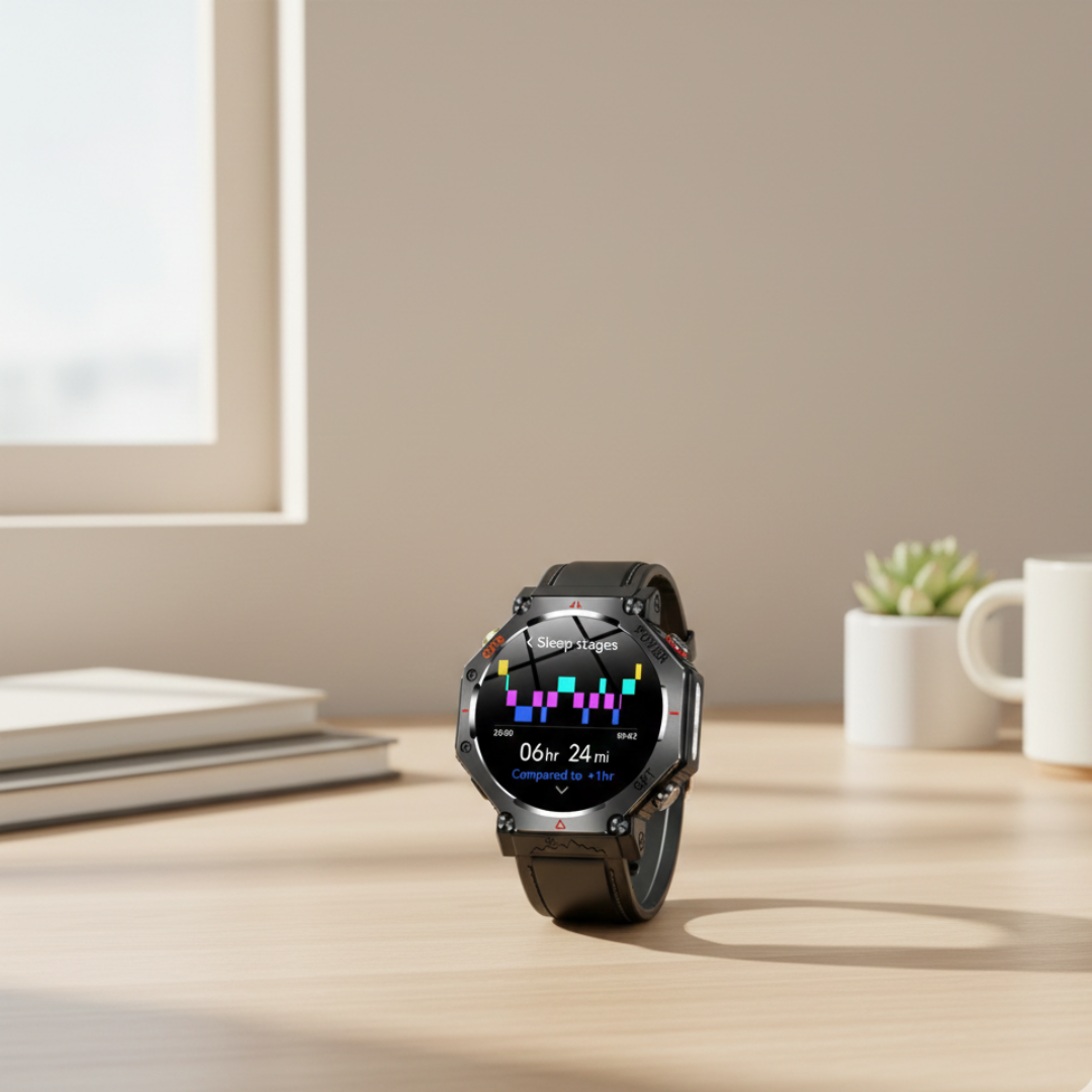 AMOLED GPS Smartwatch – Waterproof Outdoor Watch with Compass & Altimeter