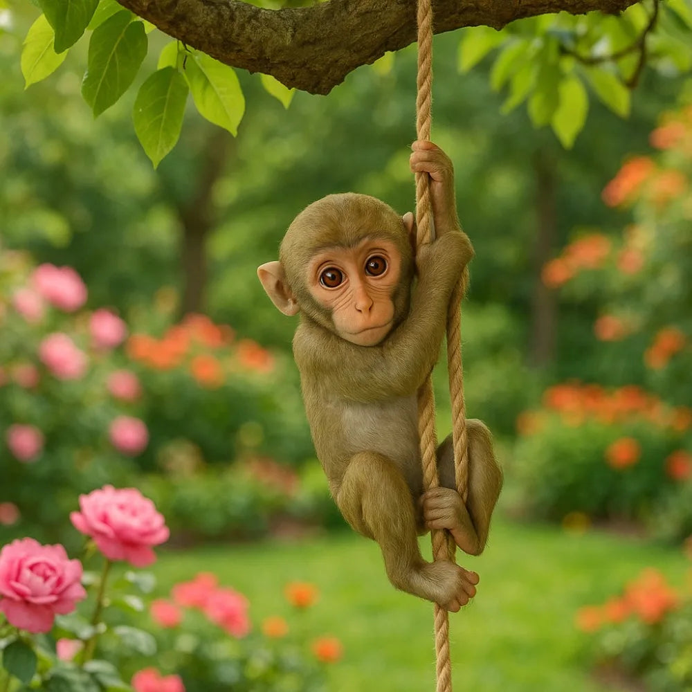 Climbing Monkey Garden Statue