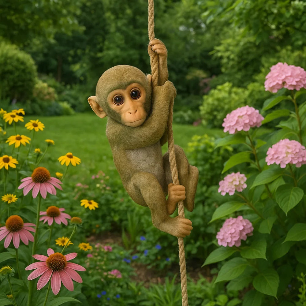 Climbing Monkey Garden Statue